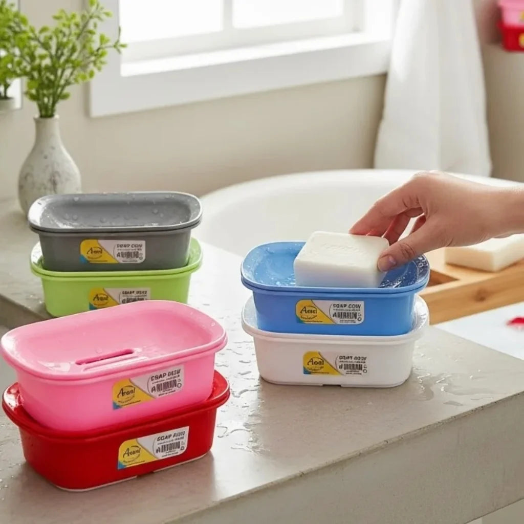 Aroni SD-50 Plastic Soap Dish (Pack of 2) – Colorful Bathroom Soap Holder