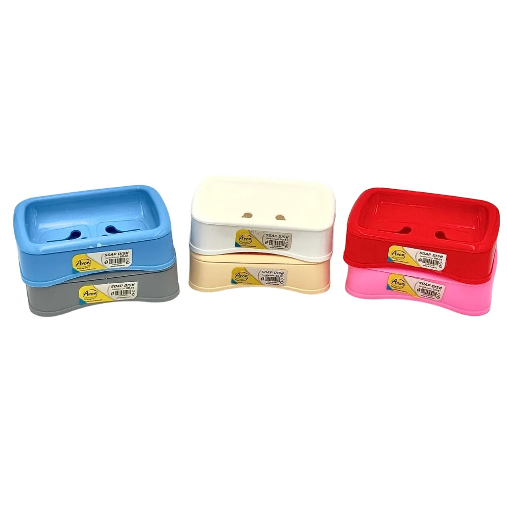 Aroni SD-51 Plastic Soap Dish (Pack of 2) – Multi-Color Bathroom Soap Holder
