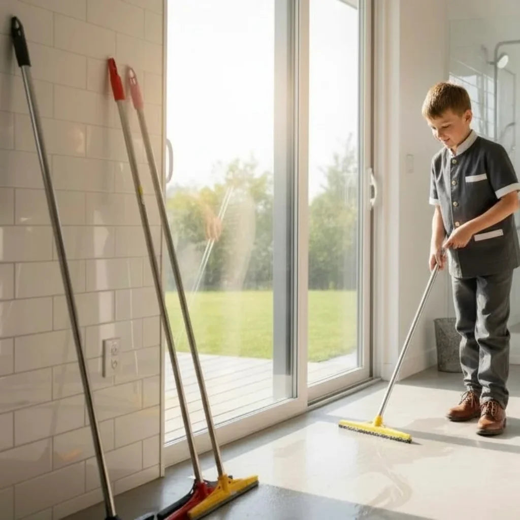 Aroni  Premium Heavy Duty Stainless Steel Floor Wiper – Quick Dry Bathroom & Kitchen Cleaning (AH-300)