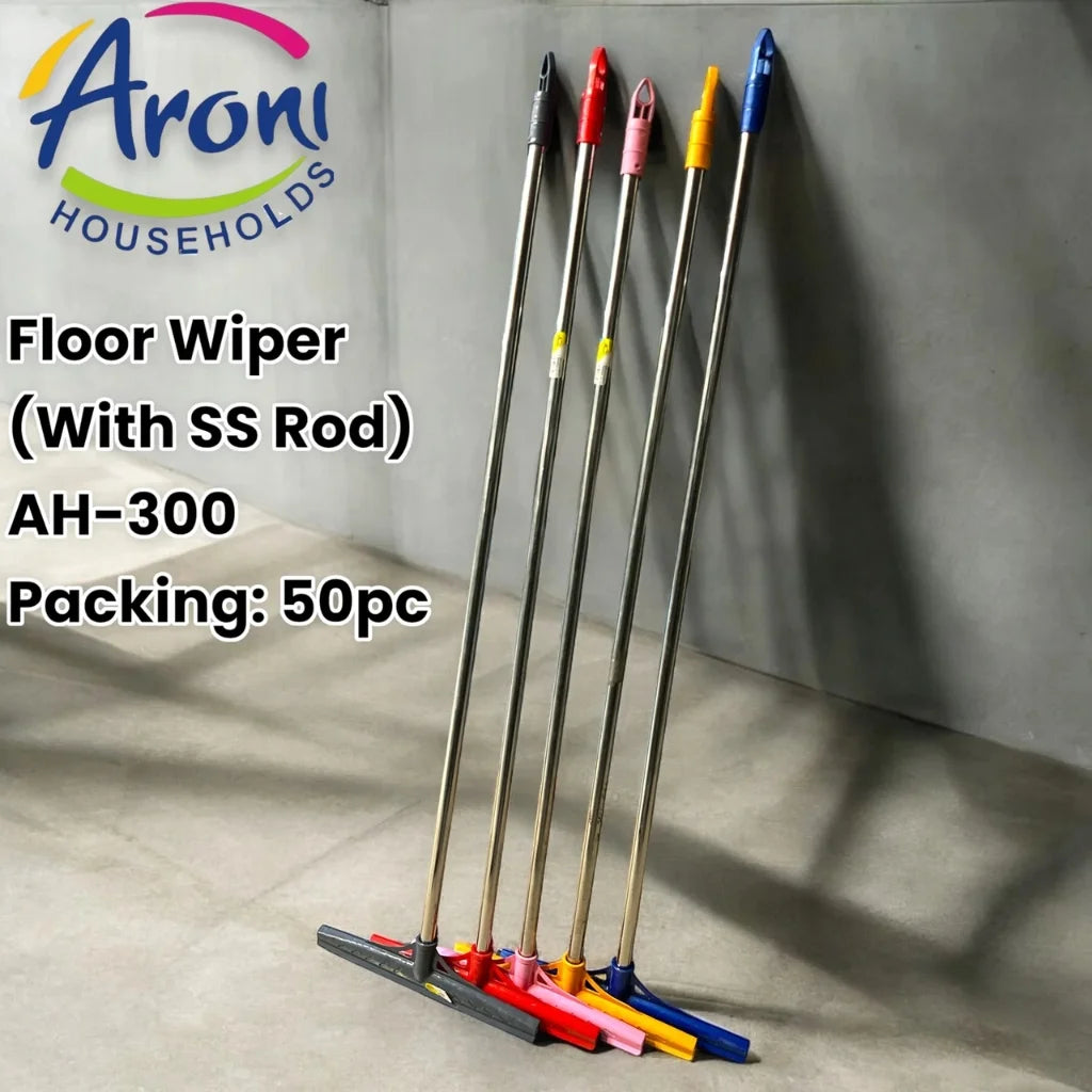 Aroni  Premium Heavy Duty Stainless Steel Floor Wiper – Quick Dry Bathroom & Kitchen Cleaning (AH-300)