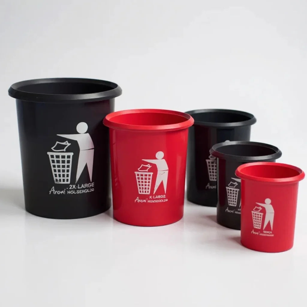Aroni Household Round Plastic Dustbin – Durable Waste Bin Available in 5 Practical Sizes