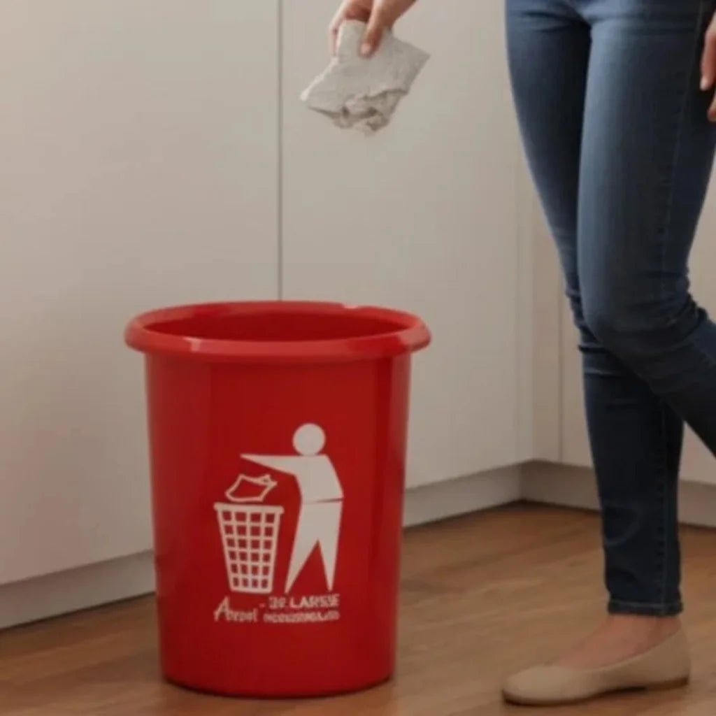 Aroni Household Round Plastic Dustbin – Durable Waste Bin Available in 5 Practical Sizes