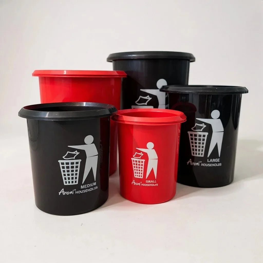 Aroni Household Round Plastic Dustbin – Durable Waste Bin Available in 5 Practical Sizes