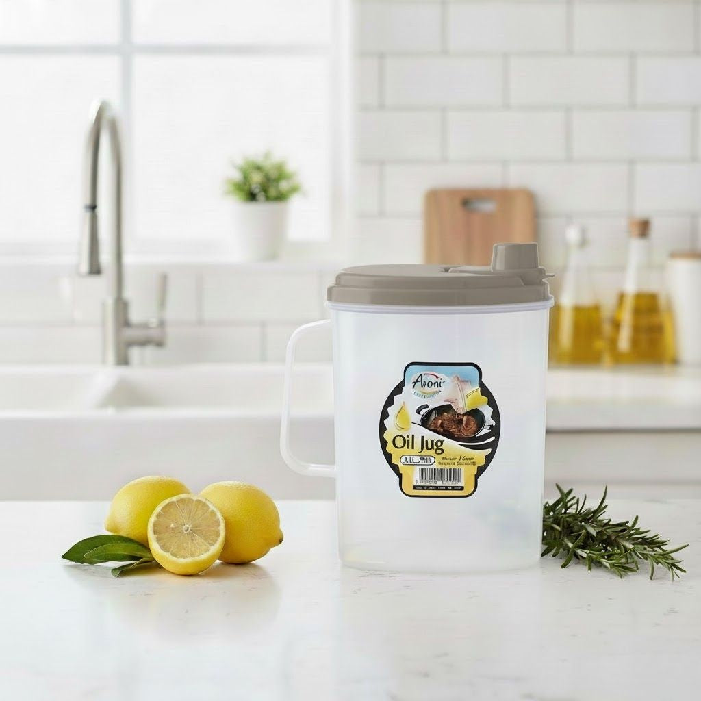 Aroni Household 1L Cooking Oil Jug (Pack of 2) | Easy-Pour Spout Oil Container (AH-200)