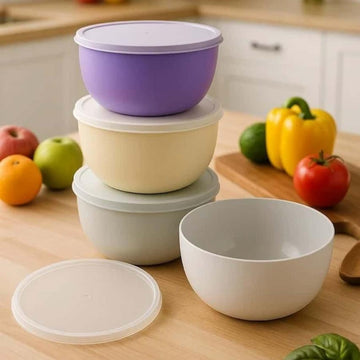 Aroni Rio Round Plastic Food Container (Pack of 2) – Multipurpose Serving & Storage Bowl