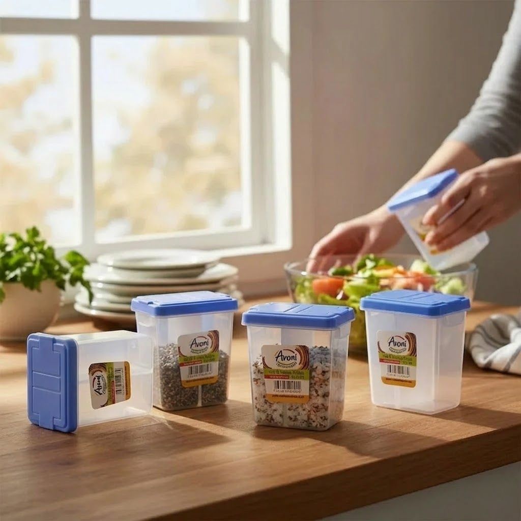 Aroni Household 2-in-1 Salt & Pepper Shaker (Pack of 6) | Dual Partition Seasoning Dispenser (AH-210)