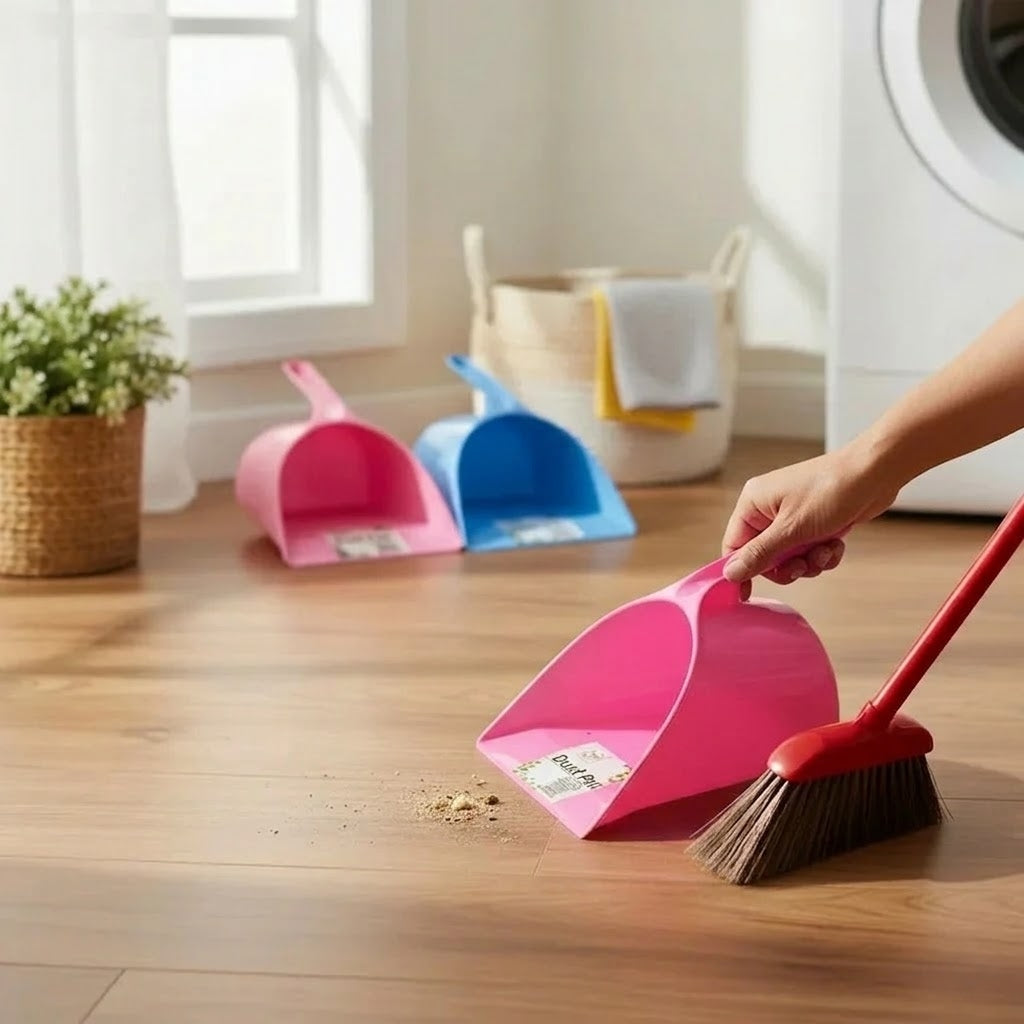 Aroni Durable Plastic Dust Pan – Multi-Color Household Cleaning Scoop (AH-105)