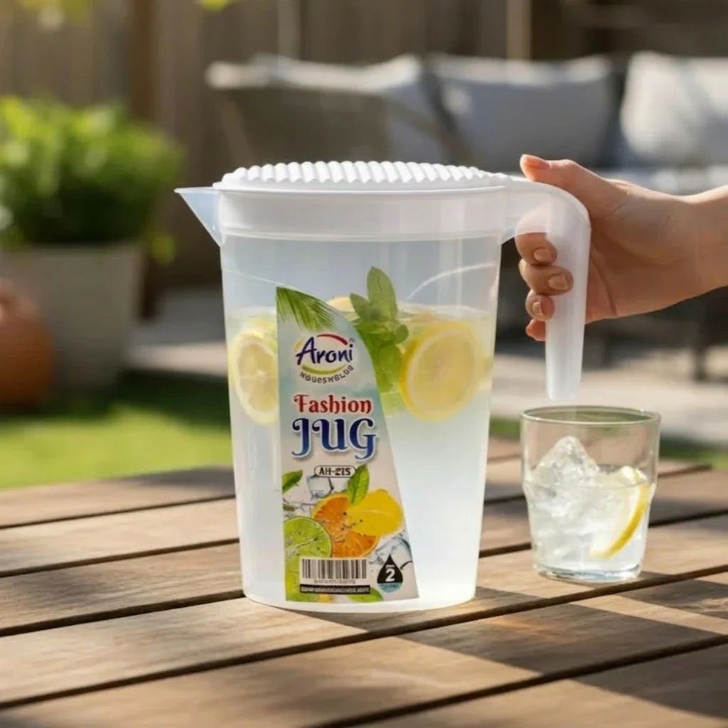 Aroni Household 2L Fashion Jug Pitcher | Fridge-Friendly Beverage Server (AH-225)