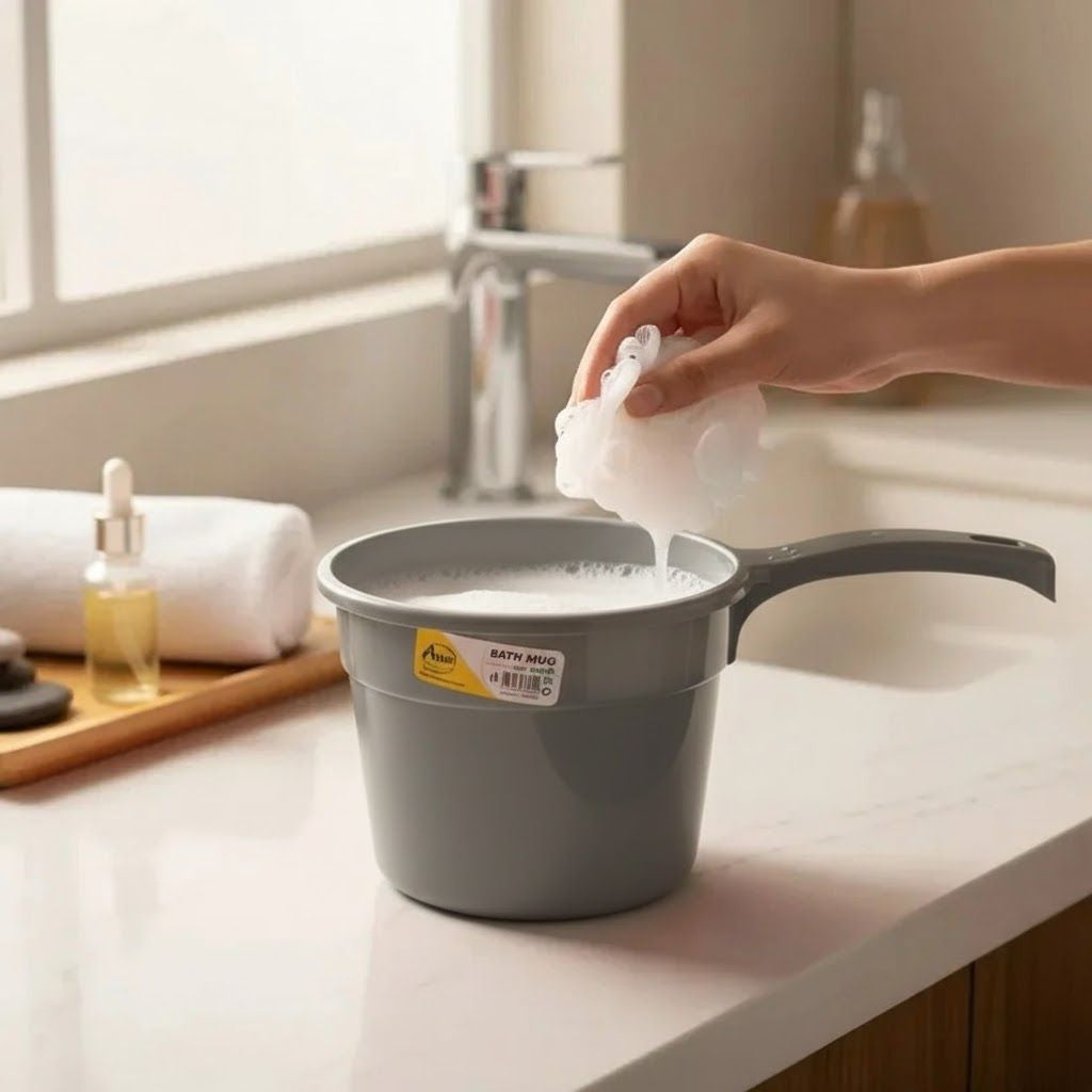 Aroni Household Premium Plastic Bath Mug (Pack of 2) | Durable Water Pourer (AH-170)