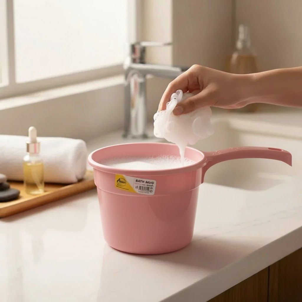 Aroni Household Premium Plastic Bath Mug (Pack of 2) | Durable Water Pourer (AH-170)