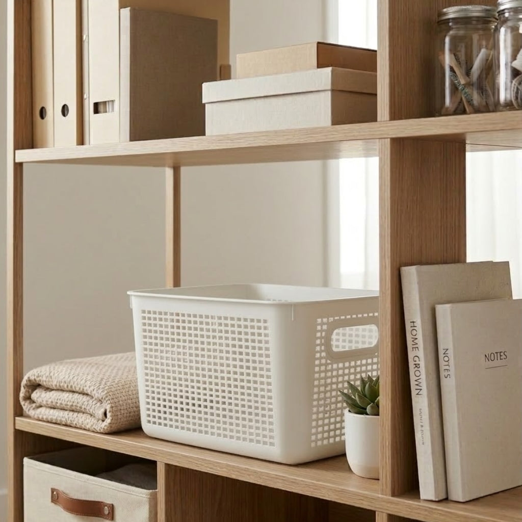 Aroni Deluxe Plastic Storage Basket – Multipurpose Household Organizer