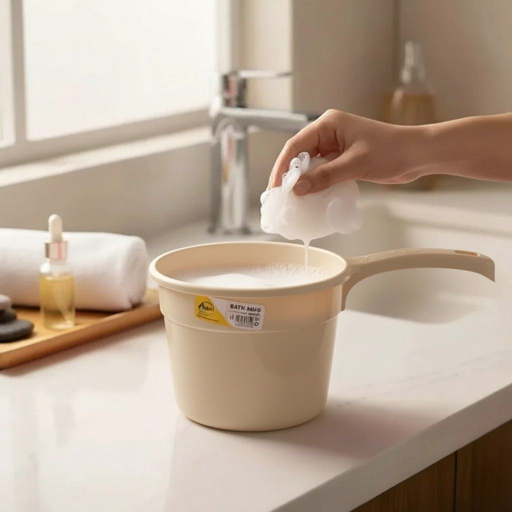 Aroni Household Premium Plastic Bath Mug (Pack of 2) | Durable Water Pourer (AH-170)