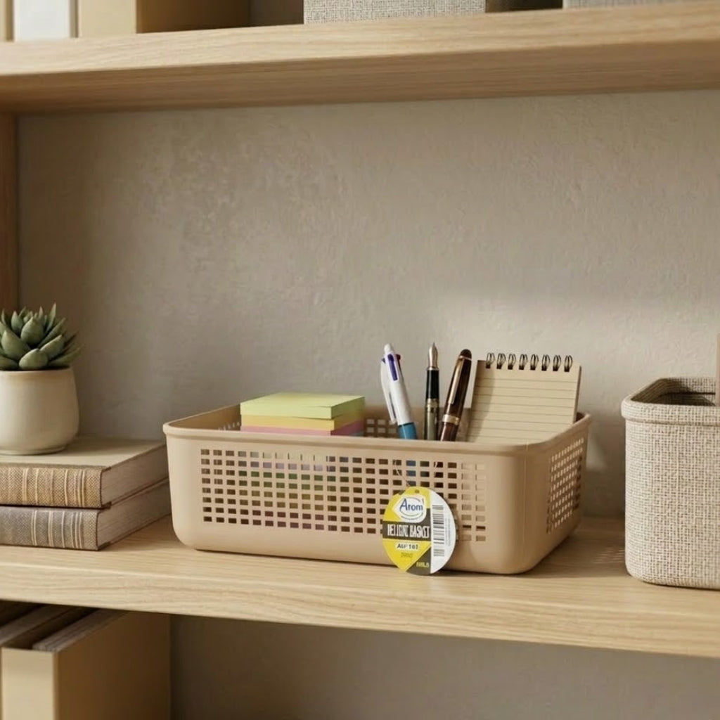 Aroni Deluxe Plastic Storage Basket – Multipurpose Household Organizer