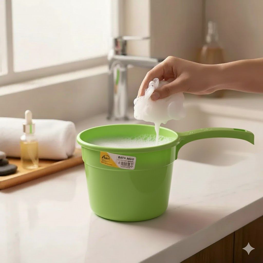 Aroni Household Premium Plastic Bath Mug (Pack of 2) | Durable Water Pourer (AH-170)