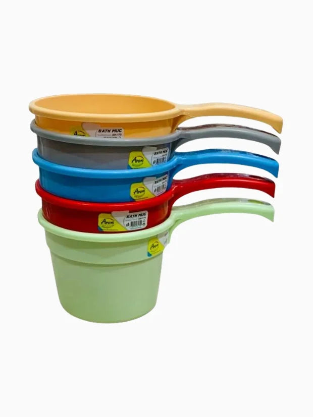 Aroni Household Premium Plastic Bath Mug (Pack of 2) | Durable Water Pourer (AH-170)