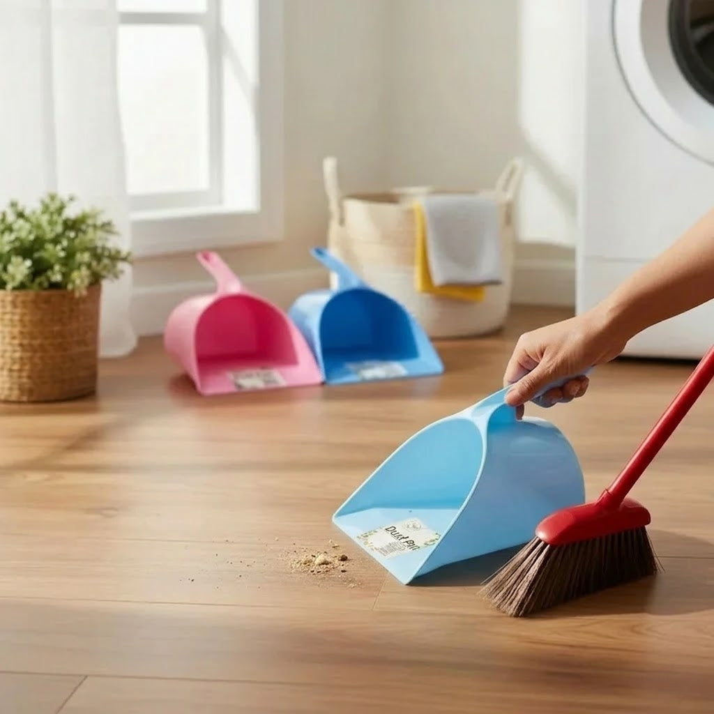 Aroni Durable Plastic Dust Pan – Multi-Color Household Cleaning Scoop (AH-105)