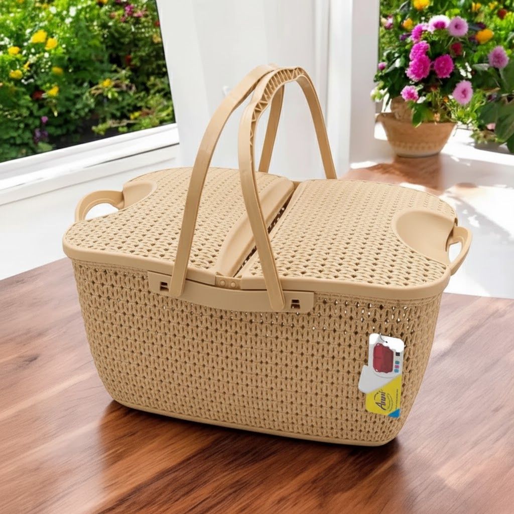 Aroni Universal Carry Basket | Multi Purpose Picnic, Travel & Home Organizer