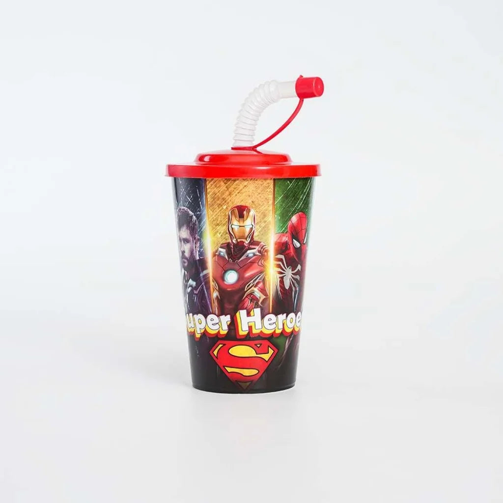 Aroni Kids Printed Active Straw Glass (Pack of 2) | Leak-Resistant School & Party Cup (AH-106)
