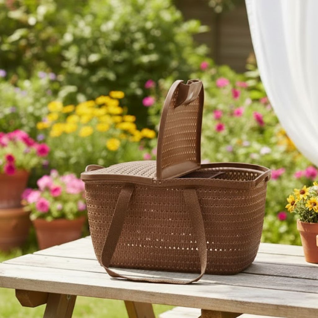 Aroni Universal Carry Basket | Multi Purpose Picnic, Travel & Home Organizer