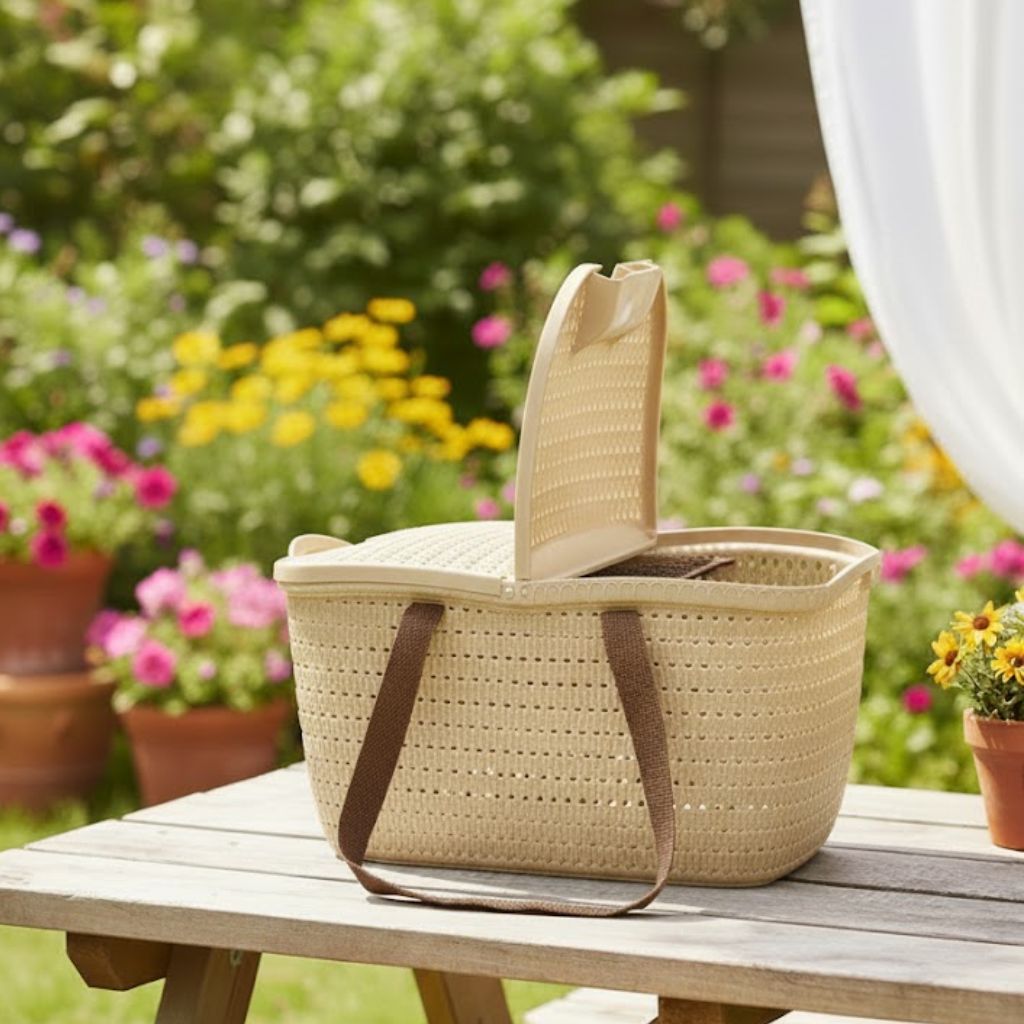 Aroni Universal Carry Basket | Multi Purpose Picnic, Travel & Home Organizer