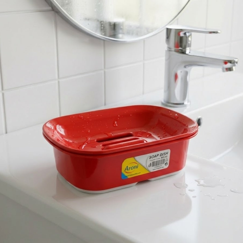 Aroni SD-50 Plastic Soap Dish (Pack of 2) – Colorful Bathroom Soap Holder