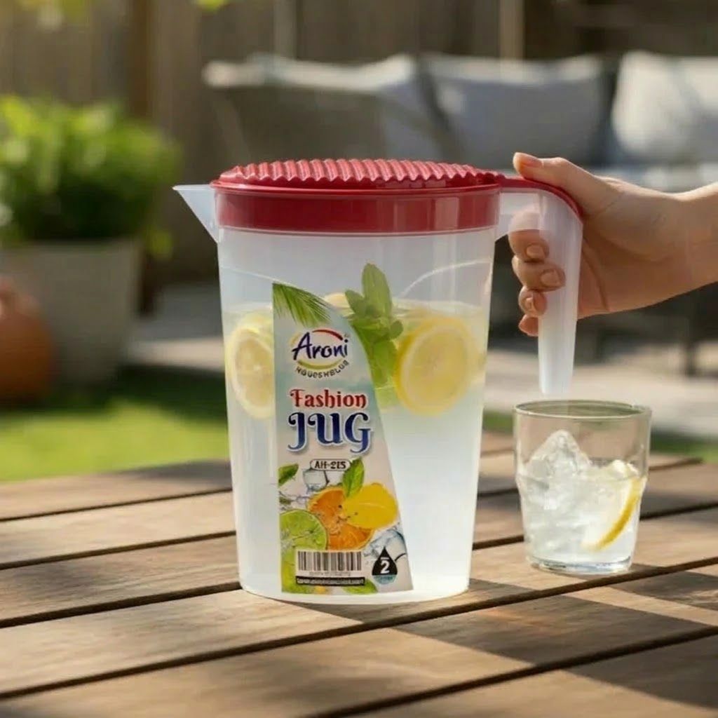 Aroni Household 2L Fashion Jug Pitcher | Fridge-Friendly Beverage Server (AH-225)