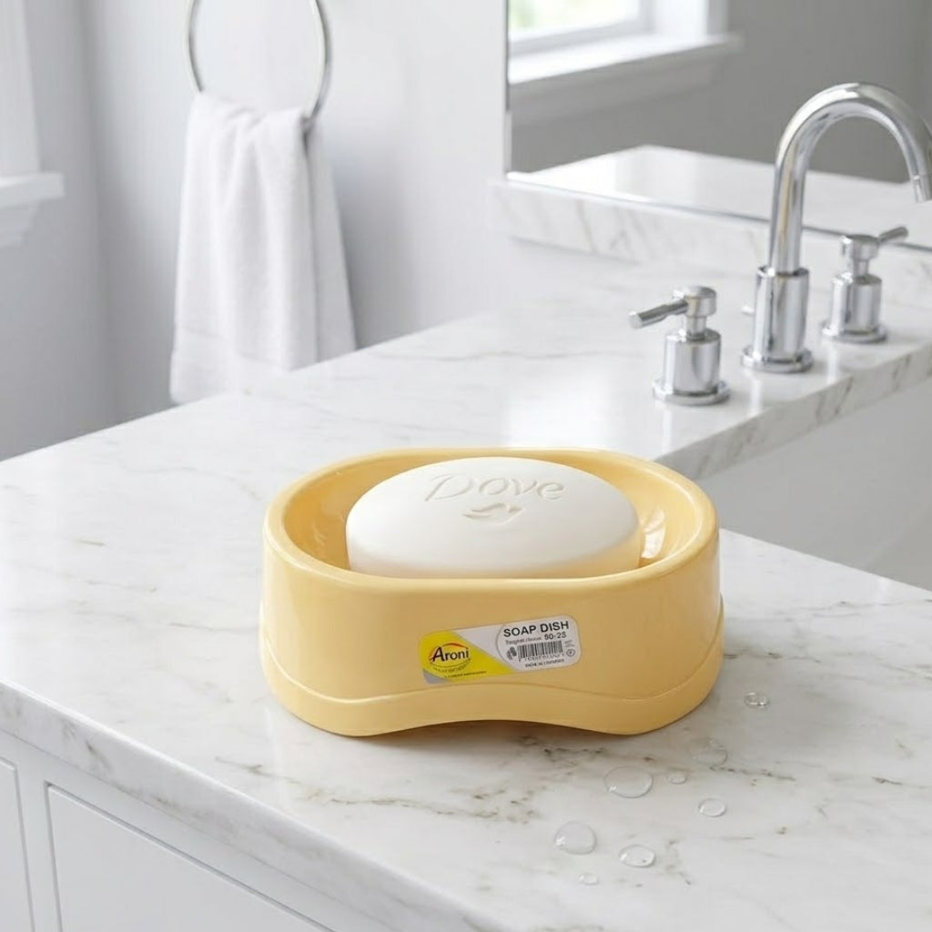 Aroni SD-52 Plastic Soap Dish  – Drainage Design Colorful Bathroom Soap Holder