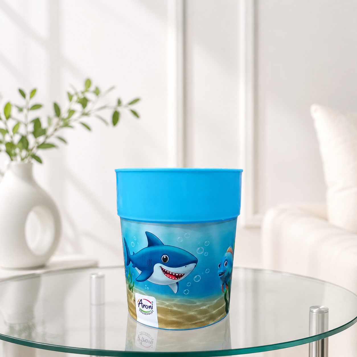 Aroni KidKo Cartoon Printed Plastic Glass Set – 4 Pcs Kids Drinking Cups (Random Colors) (AH-245)