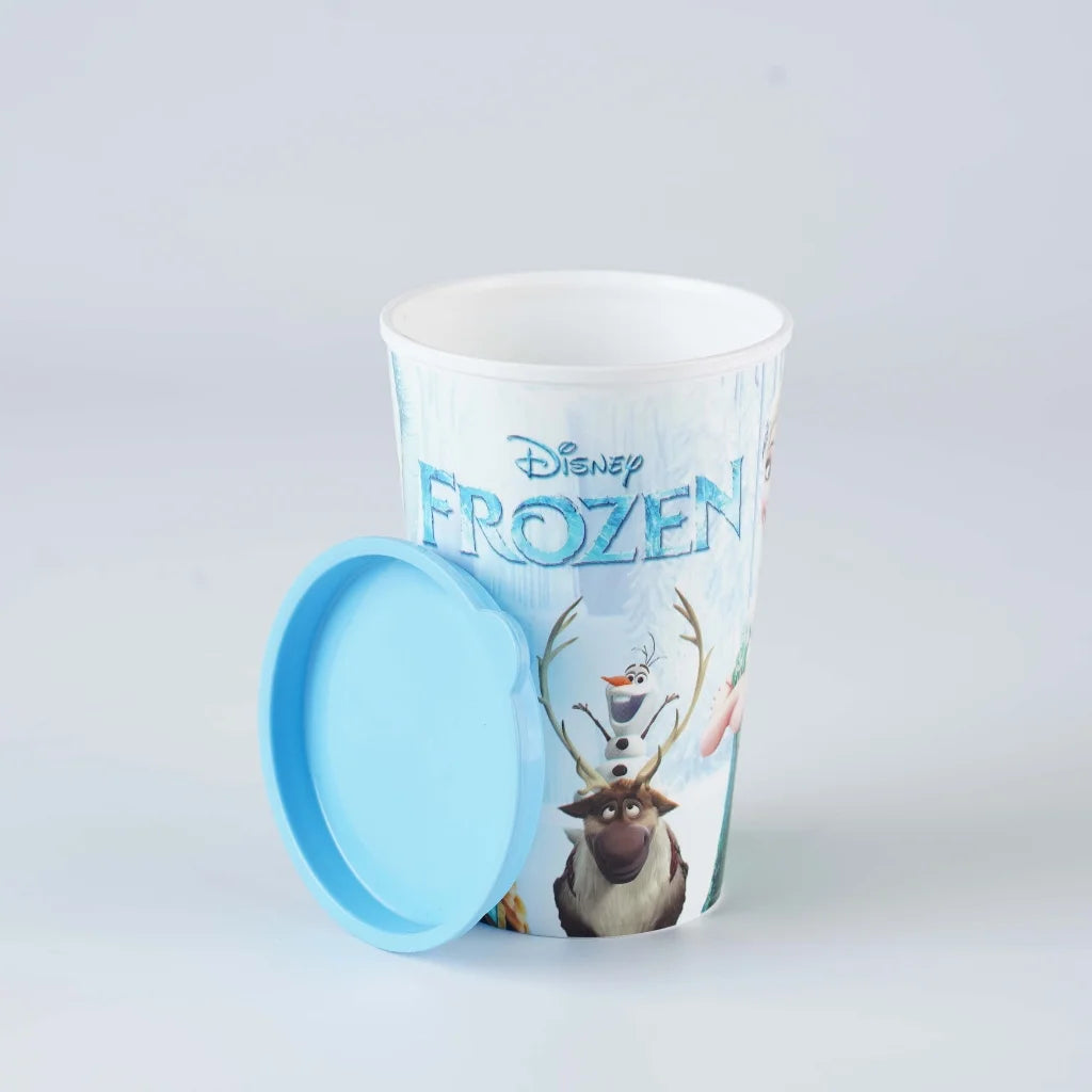 Aroni Kids Summer Glass with Lid (Pack of 2) | Colorful Printed Plastic Water Tumbler (AH-107)