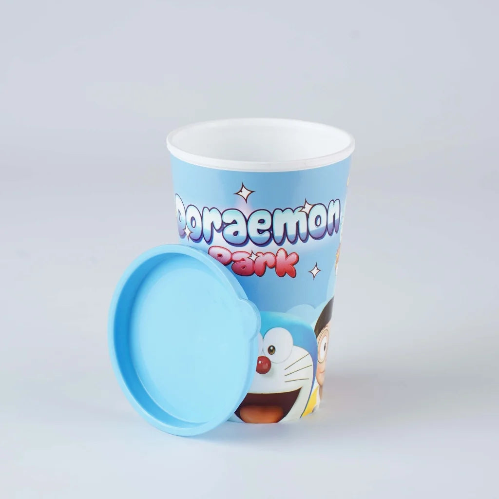 Aroni Kids Summer Glass with Lid (Pack of 2) | Colorful Printed Plastic Water Tumbler (AH-107)