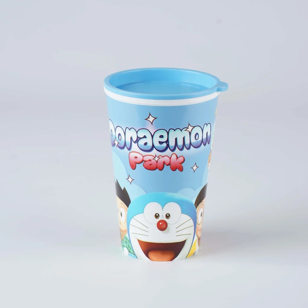 Aroni Kids Summer Glass with Lid (Pack of 2) | Colorful Printed Plastic Water Tumbler (AH-107)