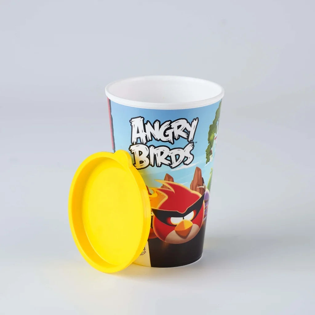 Aroni Kids Summer Glass with Lid (Pack of 2) | Colorful Printed Plastic Water Tumbler (AH-107)