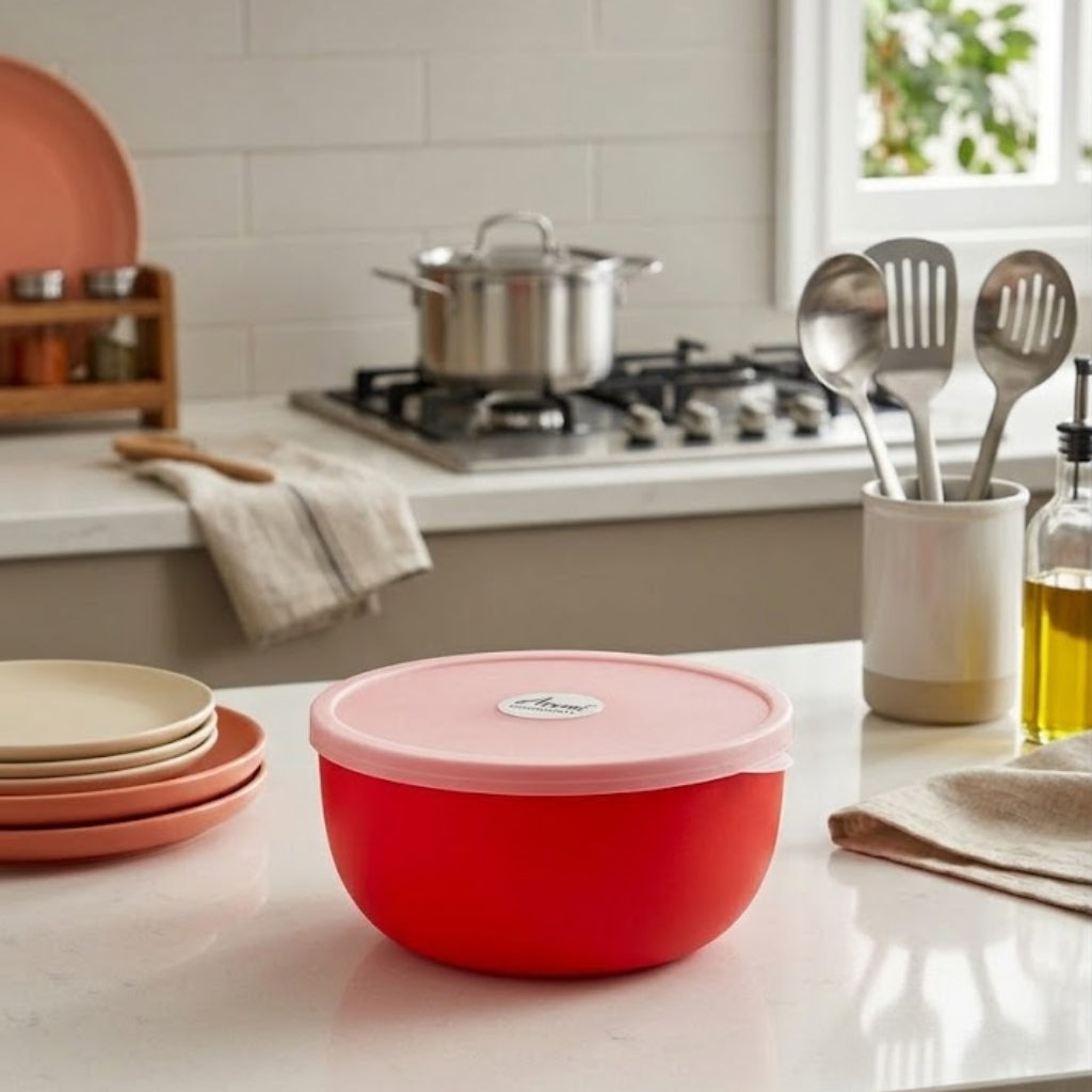Aroni Rio Round Plastic Food Container (Pack of 2) – Multipurpose Serving & Storage Bowl