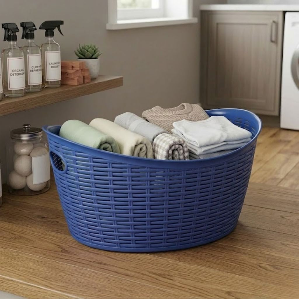 Aroni Premium Rattan-Style Multi Purpose Basket | Kitchen, Laundry & Home Organizer