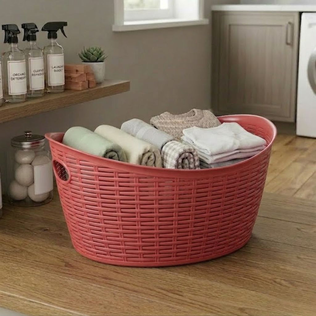 Aroni Premium Rattan-Style Multi Purpose Basket | Kitchen, Laundry & Home Organizer