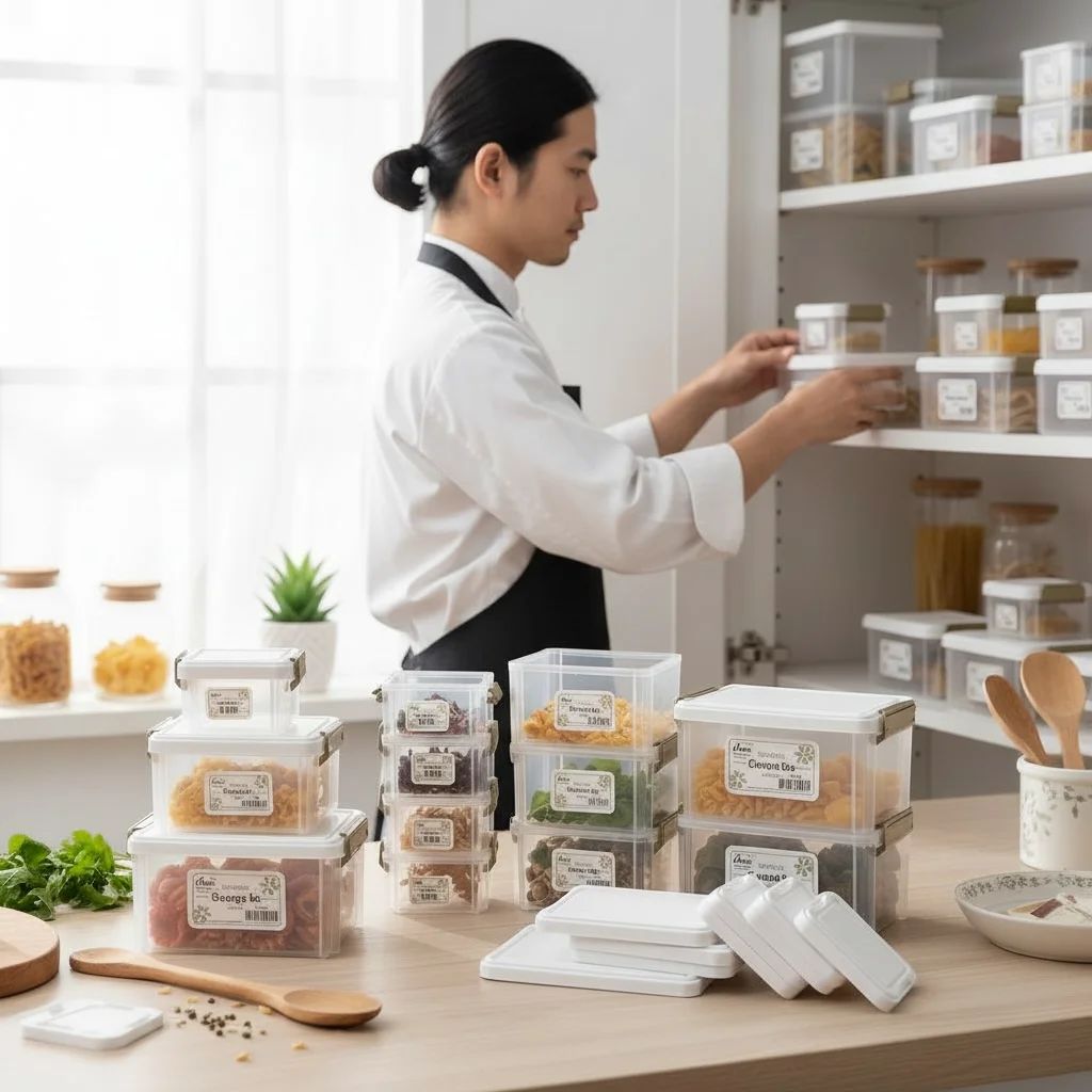 Aroni Stackable Storage Containers with Vertical Locking – Airtight Kitchen Organizer Set