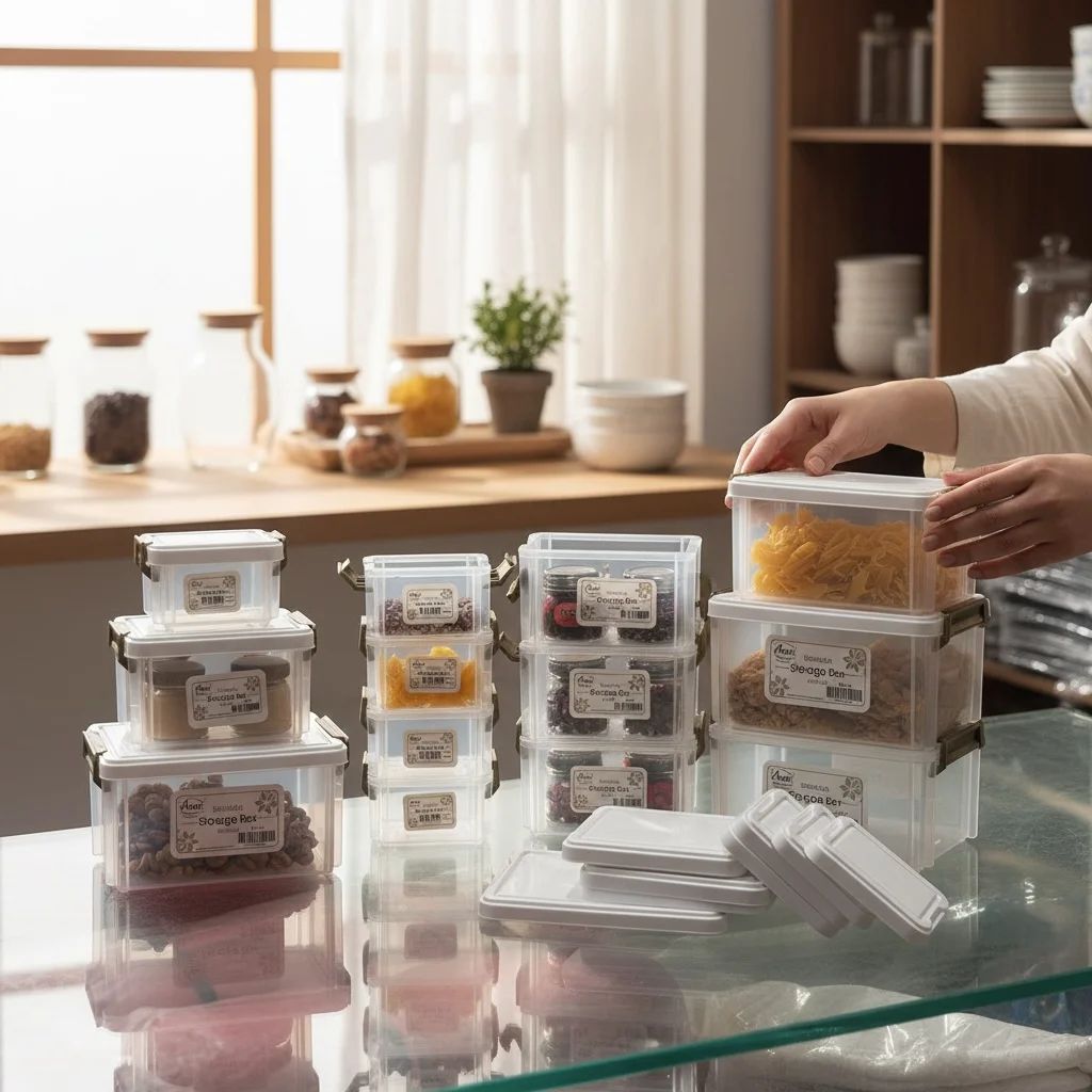 Aroni Stackable Storage Containers with Vertical Locking – Airtight Kitchen Organizer Set