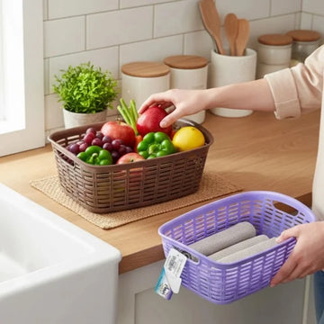 Aroni 3-in-1 Elegant Woven Fruit & Vegetable Basket Set | Multi Purpose Storage
