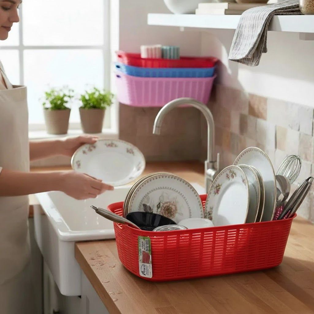 Aroni Daisy Multi Purpose Basket | Bartan Tokra & Laundry Organizer (AH-100)