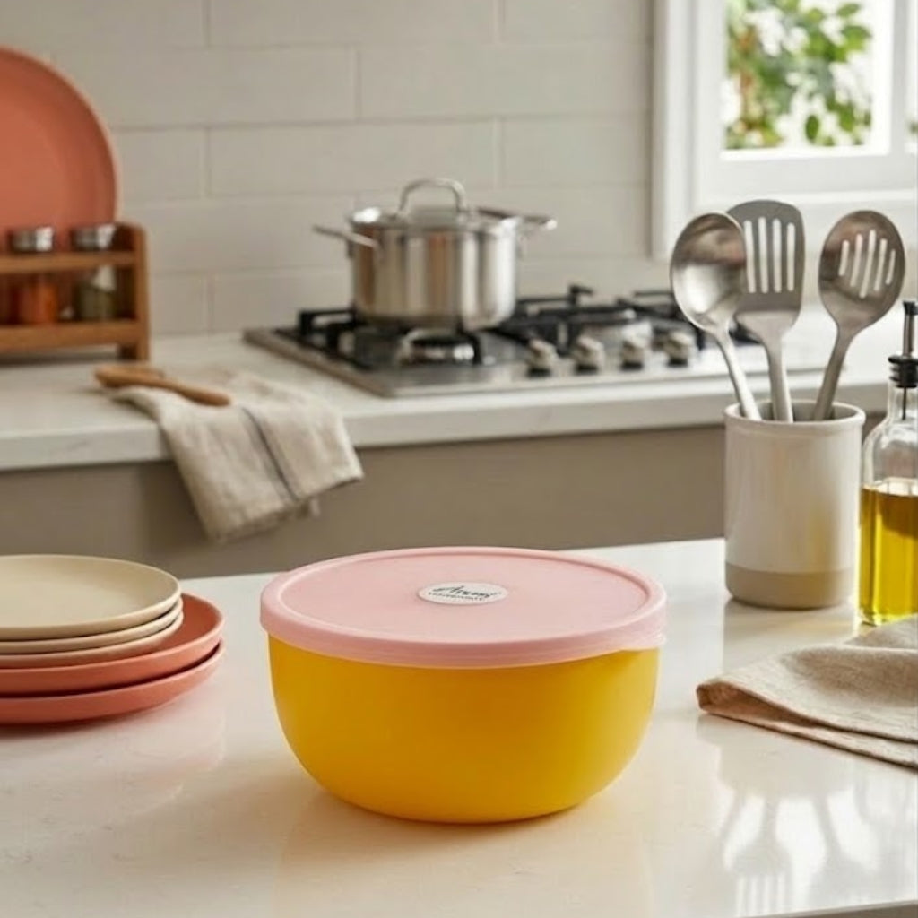 Aroni Rio Round Plastic Food Container (Pack of 2) – Multipurpose Serving & Storage Bowl