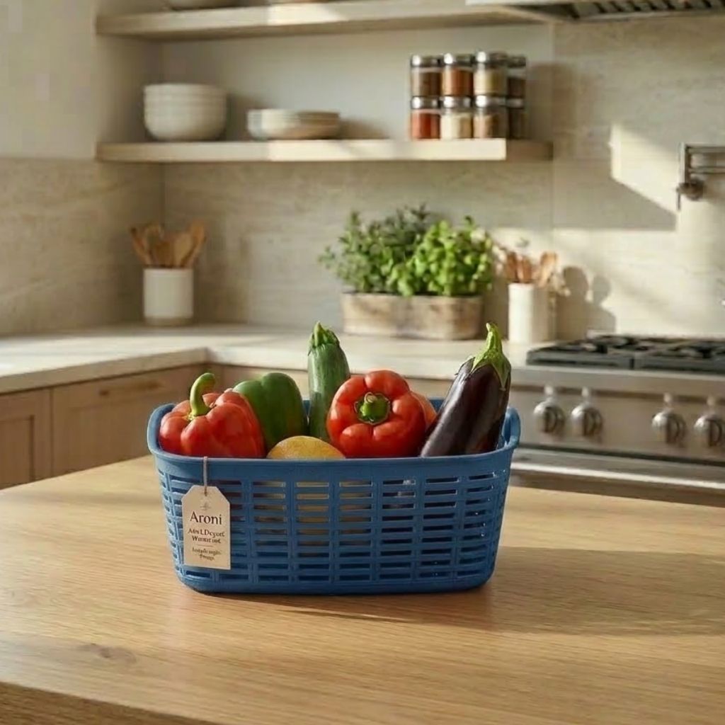 Aroni 3-in-1 Elegant Woven Fruit & Vegetable Basket Set | Multi Purpose Storage