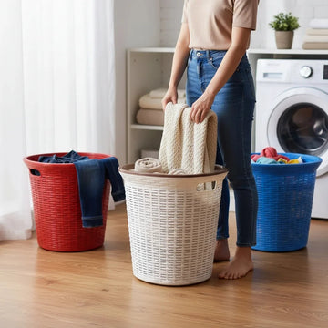 Aroni Smart 17.5″ Laundry Basket | Heavy-Duty Plastic Clothes Hamper (AH-151)