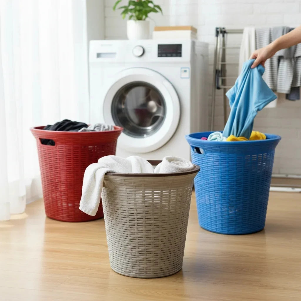 Aroni Smart 17.5″ Laundry Basket | Heavy-Duty Plastic Clothes Hamper (AH-151)