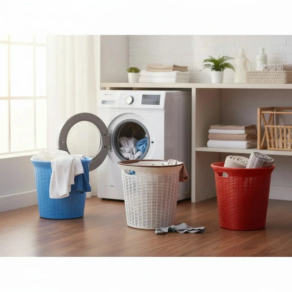 Aroni Smart 17.5″ Laundry Basket | Heavy-Duty Plastic Clothes Hamper (AH-151)