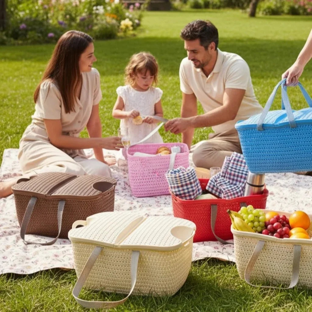 Aroni Universal Carry Basket | Multi Purpose Picnic, Travel & Home Organizer