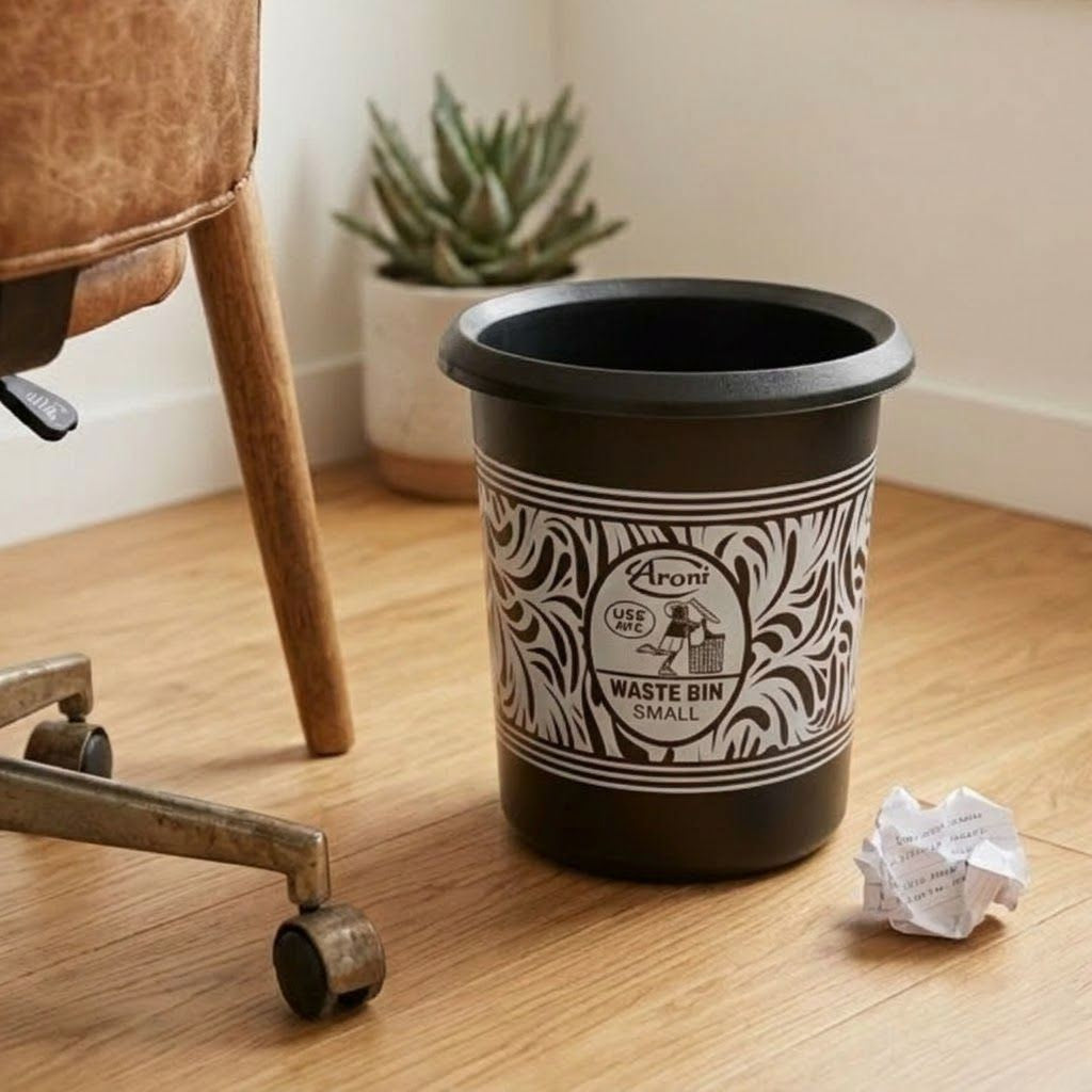 Aroni Household Round Plastic Dustbin – Durable Waste Bin Available in 5 Practical Sizes