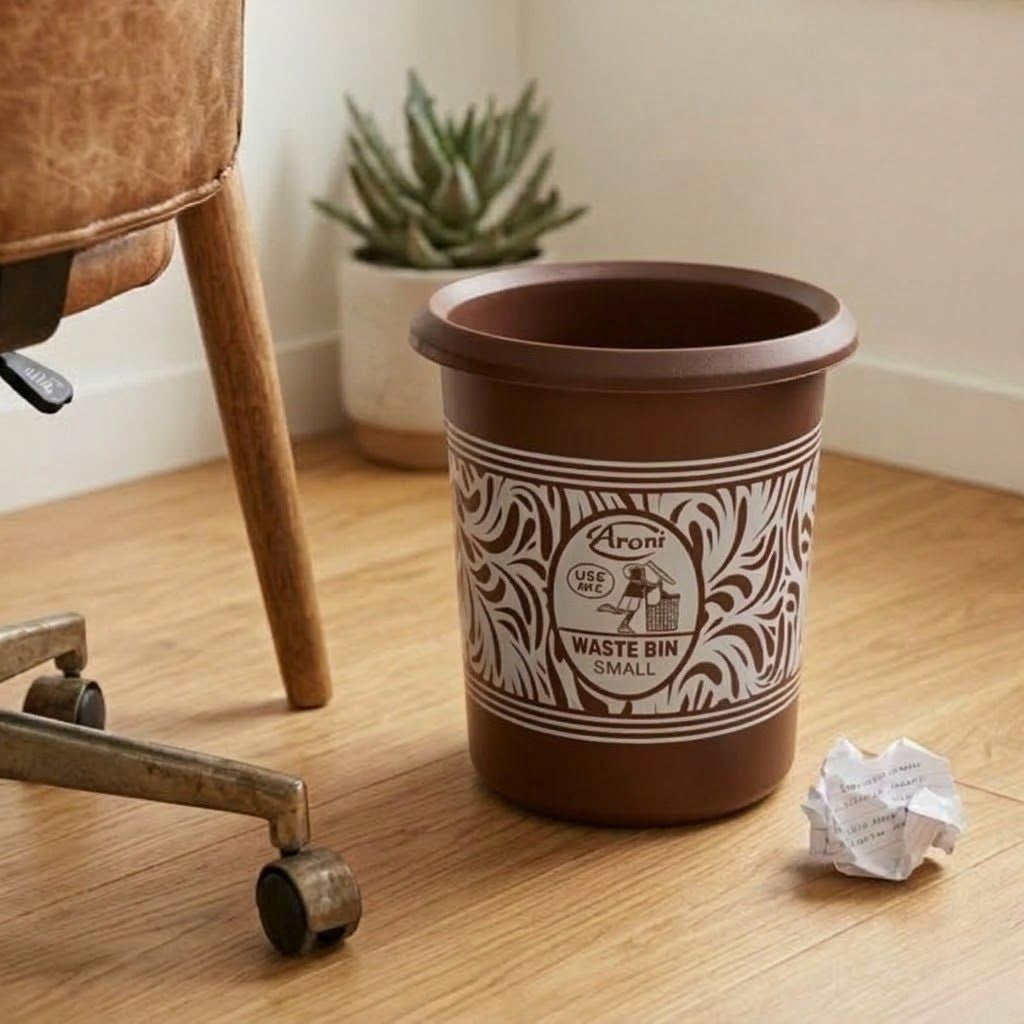 Aroni Household Round Plastic Dustbin – Durable Waste Bin Available in 5 Practical Sizes