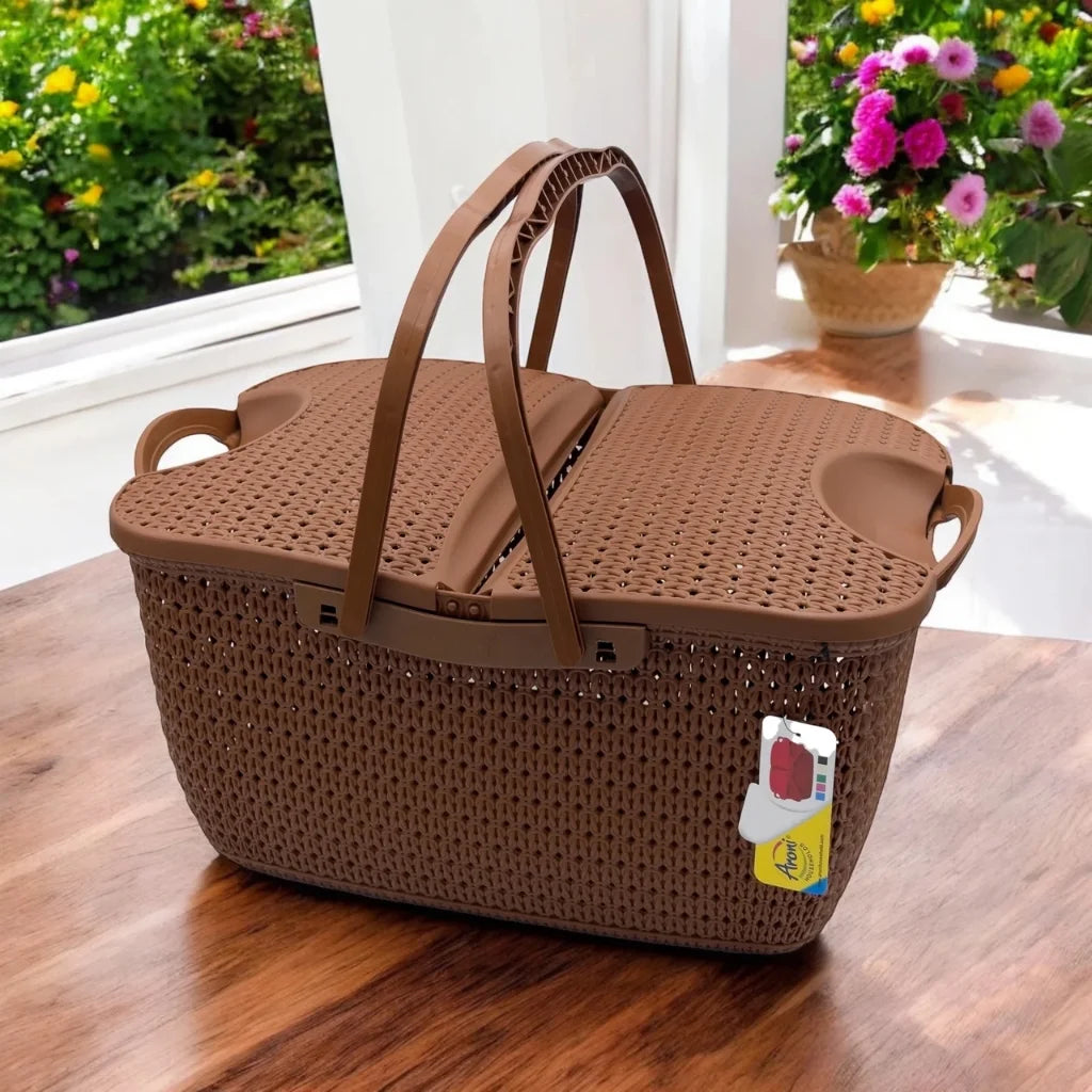 Aroni Universal Carry Basket | Multi Purpose Picnic, Travel & Home Organizer