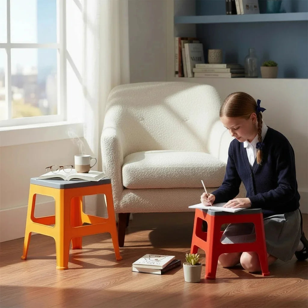 Aroni Flex Durable Plastic Seating Stool | Indoor & Outdoor Multi Purpose Chair