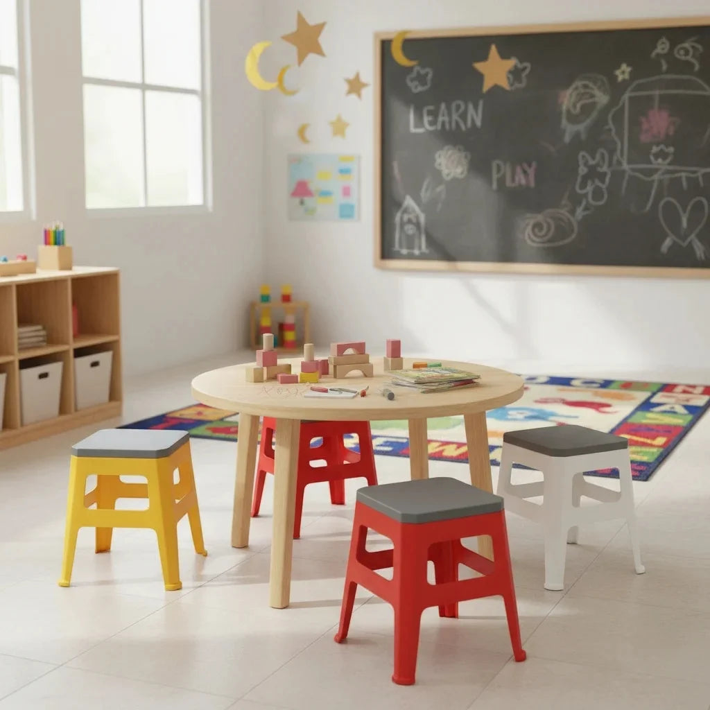 Aroni Flex Durable Plastic Seating Stool | Indoor & Outdoor Multi Purpose Chair